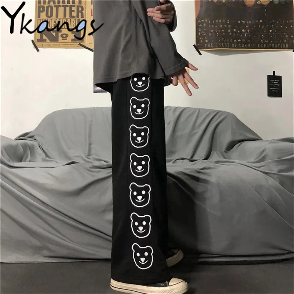 Plus Size Loose Straight-Leg Sweatpants Korean Bear Print Streetwear Baggy Harajuku Casual Trousers High Waist Gothic Dark Style
Plus Size Loose Straight-Leg Sweatpants Korean Bear Print Streetwear Baggy Harajuku Casual Trousers High Waist Gothic Dark Style