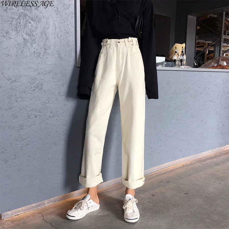 WIRELESS AGE Denim Pants Women High Waist Retro Loose Adjustable Buckle Jeans Wide Leg Straight Leg Pants 2021 New Fashion Wild
WIRELESS AGE Denim Pants Women High Waist Retro Loose Adjustable Buckle Jeans Wide Leg Straight Leg Pants 2021 New Fashion Wild