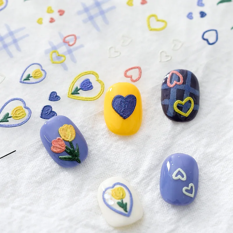 New technology 5D embossed nail stickers Pro frosted thin transparent adhesive nail stickers love flower nail stickers
New technology 5D embossed nail stickers Pro frosted thin transparent adhesive nail stickers love flower nail stickers