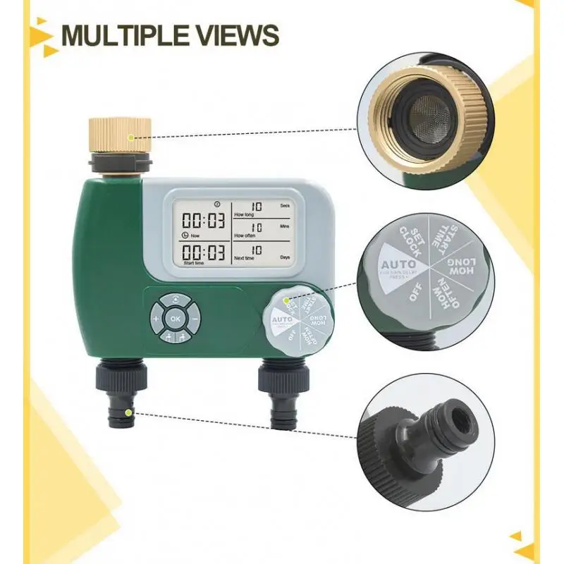 Home Water Timer Kit Sprinkler Garden Timer Outdoor Watering Device Irrigation Instrument for Yard Pool Filling 2 Outlet
Home Water Timer Kit Sprinkler Garden Timer Outdoor Watering Device Irrigation Instrument for Yard Pool Filling 2 Outlet
