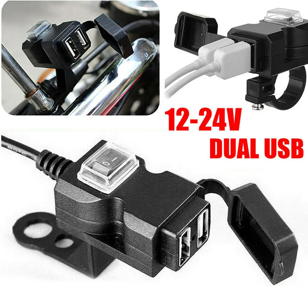 Mobile Phone Dual USB Port Charger Motorcycle Charger Socket Black Waterproof Power Adapter For Motorbike ATV Electric Vehicle
Mobile Phone Dual USB Port Charger Motorcycle Charger Socket Black Waterproof Power Adapter For Motorbike ATV Electric Vehicle