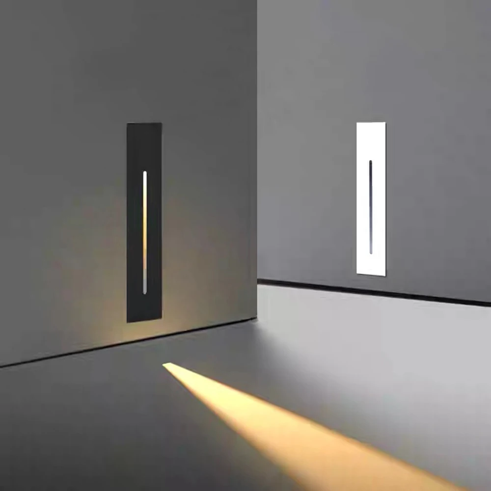 3W Recessed Indoor Stair Light Wall Lamp AC85-265V Step Decoration Hallway staircase Lamps Corner lights Dropshipping | Лампы и