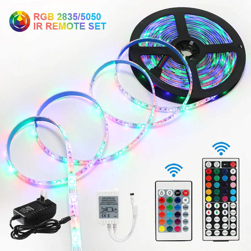 IR Controller LED Strip Light 5050 Led Strip 5M 10M 2835SMD led Ribbon 15M 20M RGB Led Diode Tape Power Adapter For Home
IR Controller LED Strip Light 5050 Led Strip 5M 10M 2835SMD led Ribbon 15M 20M RGB Led Diode Tape Power Adapter For Home
