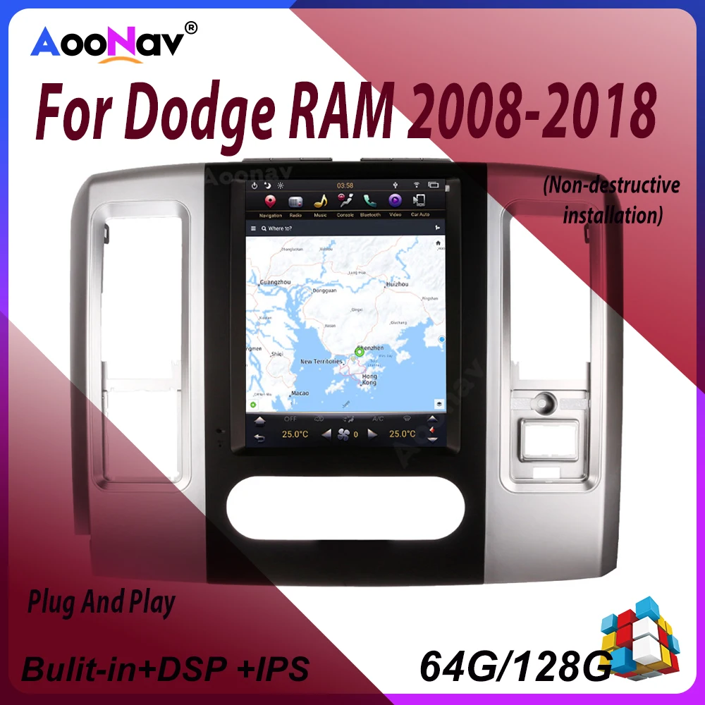 Android 9.0 2 DIN PX6 Tesla Style Screen Car Radio For Dodge RAM 2008 2009-2018 Car Multimedia GPS Stereo Autoradio Player
Android 9.0 2 DIN PX6 Tesla Style Screen Car Radio For Dodge RAM 2008 2009-2018 Car Multimedia GPS Stereo Autoradio Player