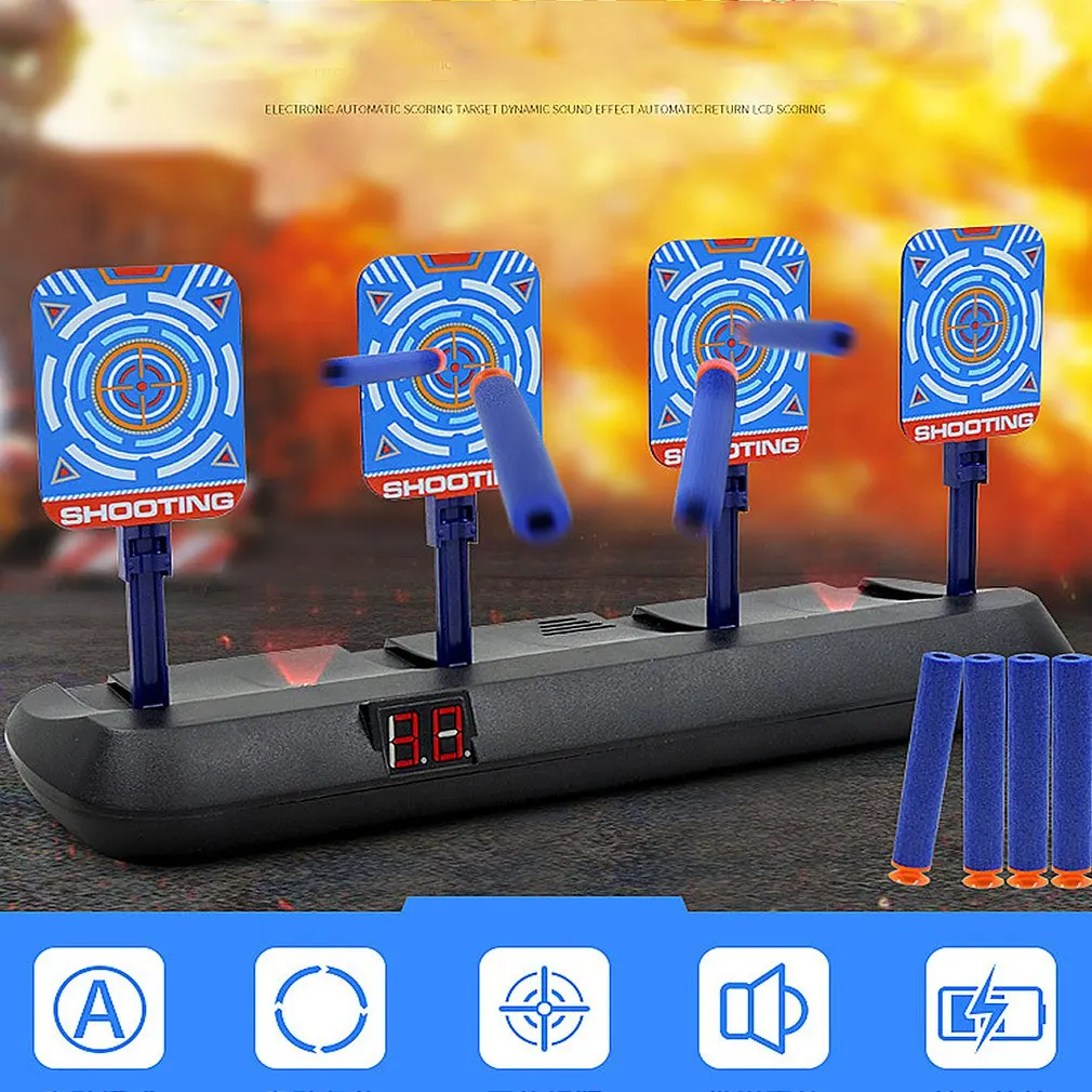 Электрическая игрушка для возврата цели, Электронная Умная игрушка для подсчета, пистолет с мягкими пулями, электрическая мишень для стрел...
Электрическая игрушка для возврата цели, Электронная Умная игрушка для подсчета, пистолет с мягкими пулями, электрическая мишень для стрел...