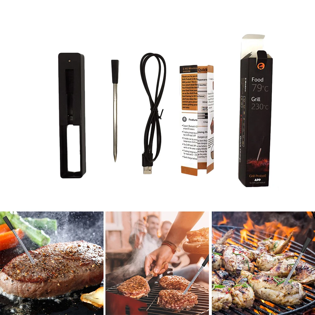 Wireless Meat Food Steak Thermometer for Oven Grill BBQ Smoker Rotisserie Kitchen Smart Digital Bluetooth Barbecue Accessories
Wireless Meat Food Steak Thermometer for Oven Grill BBQ Smoker Rotisserie Kitchen Smart Digital Bluetooth Barbecue Accessories