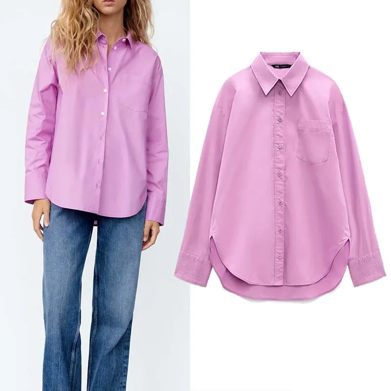 2021 Fashion Women's Shirt Poplin Shirt With Pockets Women Classic Solid Color Long Sleeve Blouse Street Casual Wild Shirts
2021 Fashion Women's Shirt Poplin Shirt With Pockets Women Classic Solid Color Long Sleeve Blouse Street Casual Wild Shirts