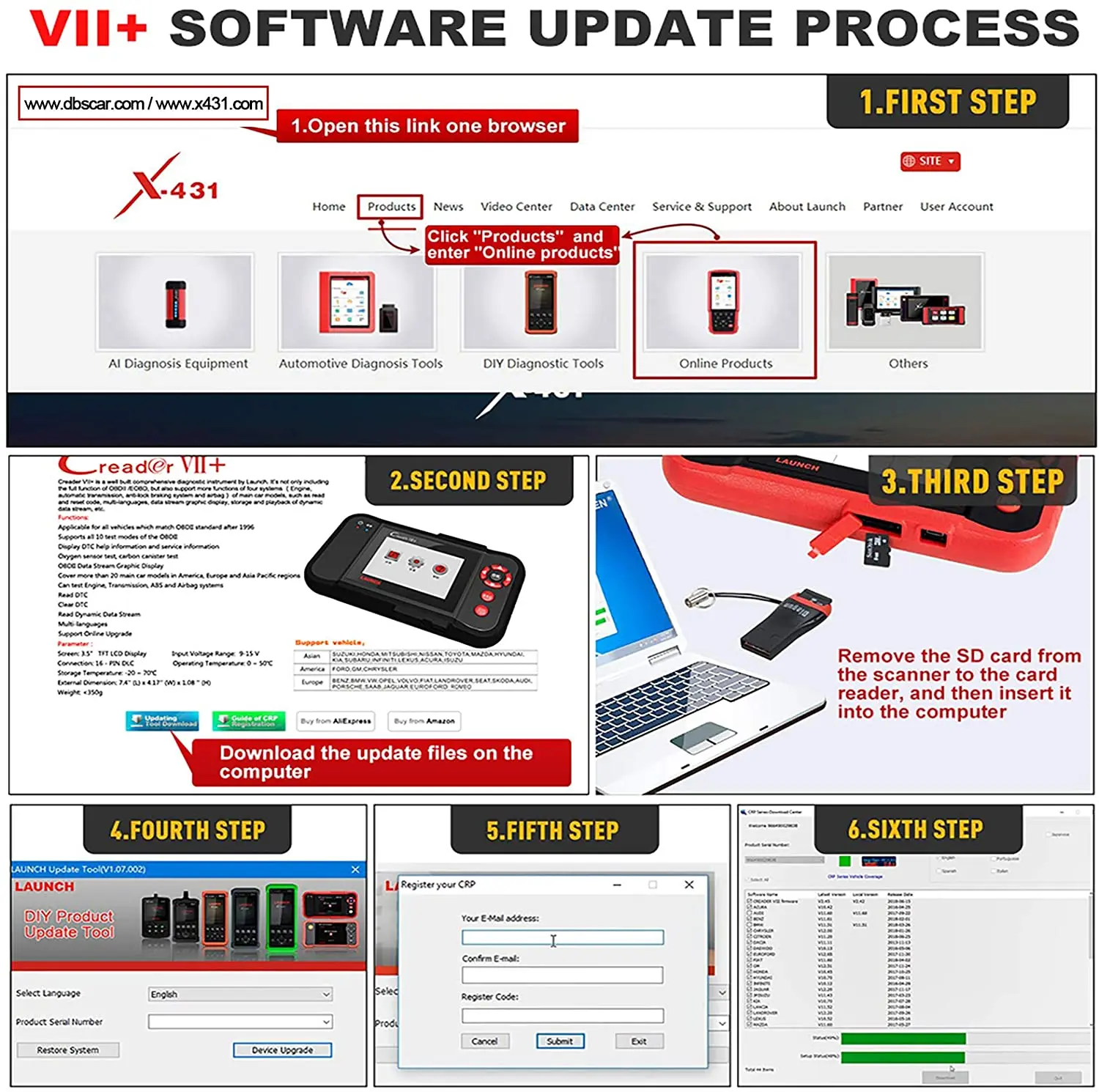 Launch X431 Creader VII Plus OBD2 Car Diagnostic Scanner VII+ ABS SRS Transmission Engine EOBD Code Reader Scan Tool PK CRP123 
Launch X431 Creader VII Plus OBD2 Car Diagnostic Scanner VII+ ABS SRS Transmission Engine EOBD Code Reader Scan Tool PK CRP123