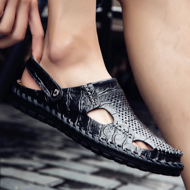 Men's Genuine Leather Sandals Summer Lightweight Non-slip Wear Men's Shoes Outdoor Beach Sandals Men Casual Shoes big size 48
Men's Genuine Leather Sandals Summer Lightweight Non-slip Wear Men's Shoes Outdoor Beach Sandals Men Casual Shoes big size 48