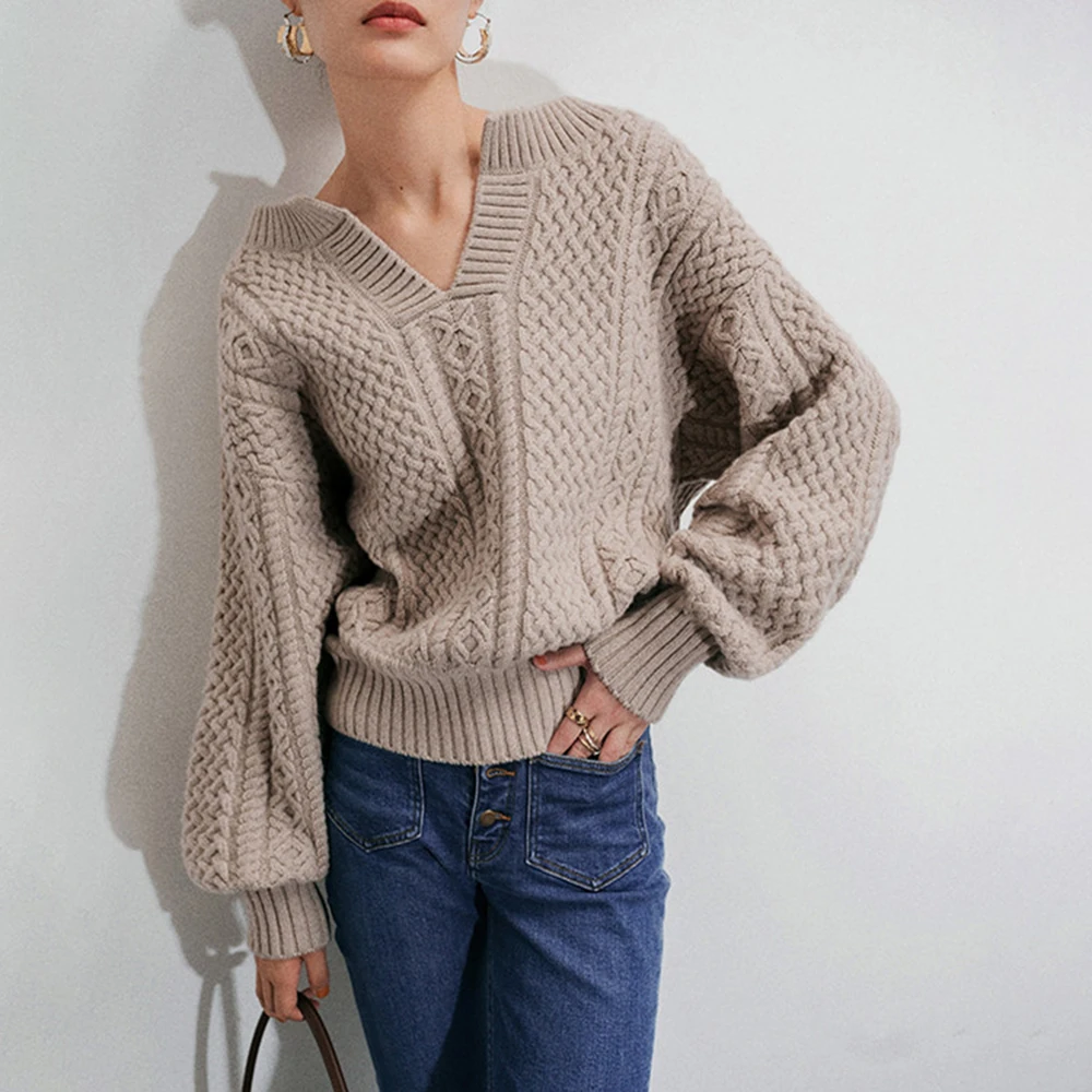 Sweater Women Fashion Pullover New Loose Sweaters Autumn Long Sleeve V-neck Bottoming Knitted Casual Fall Top Female Streetwear 
Sweater Women Fashion Pullover New Loose Sweaters Autumn Long Sleeve V-neck Bottoming Knitted Casual Fall Top Female Streetwear