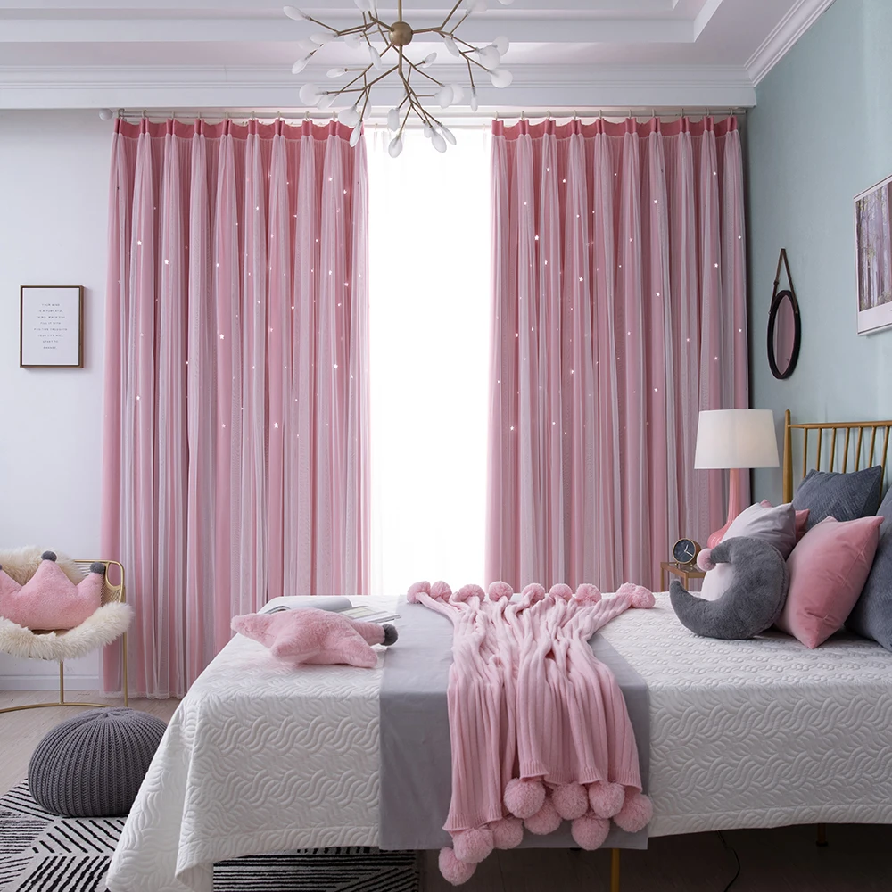Curtains In The Living Room Decorated With Pure Color Tulle Blackout Curtains Hollow Curtain Star Ins Wind Curtain Pink
Curtains In The Living Room Decorated With Pure Color Tulle Blackout Curtains Hollow Curtain Star Ins Wind Curtain Pink