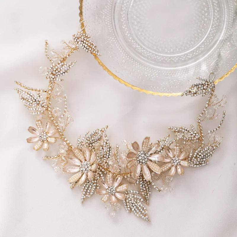 Rhinestone Flower Headband Wedding Hair Accessories Bridal Tiara Hairband Gold Woman Headband For Bride Handmade Hair Jewellery
Rhinestone Flower Headband Wedding Hair Accessories Bridal Tiara Hairband Gold Woman Headband For Bride Handmade Hair Jewellery