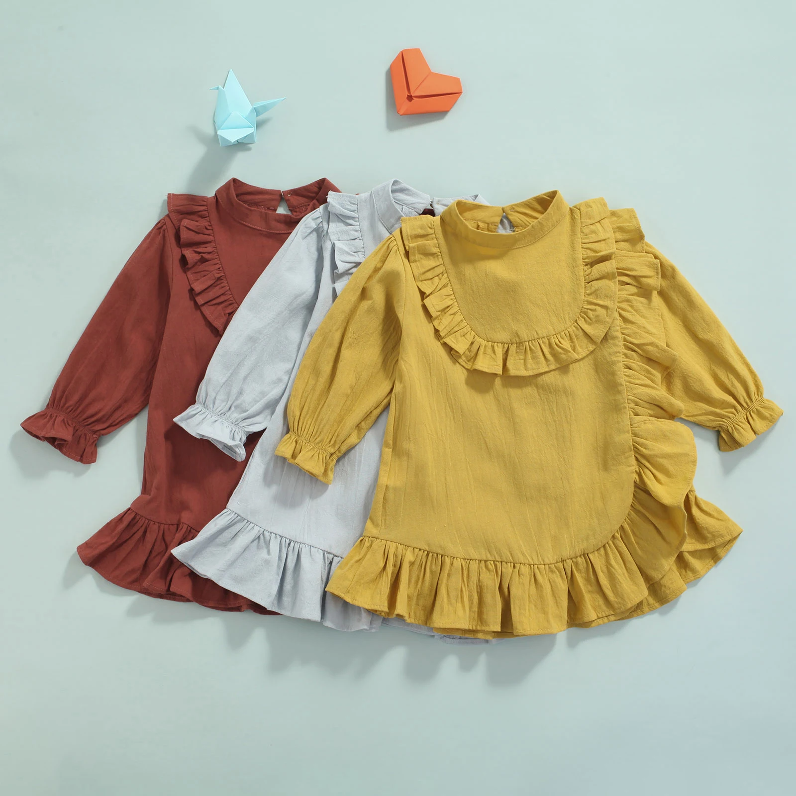 Kids Toddler Baby Girl Fashion Outfit Solid Color Long Sleeve Ruffle Dress Cotton Linen Split Dress Fall Winter Clothes
Kids Toddler Baby Girl Fashion Outfit Solid Color Long Sleeve Ruffle Dress Cotton Linen Split Dress Fall Winter Clothes