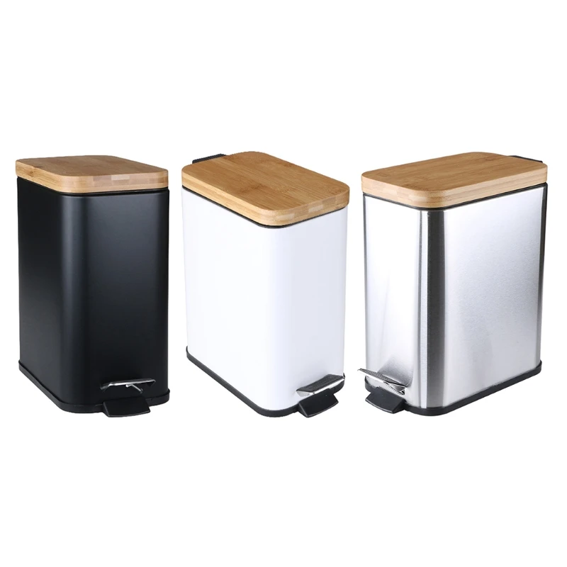 Foot-operated trash can Step pedal controlled Garbage Rubbish Bin with Bamboo Lid refuse Waste basket bucket Container Organizer
Foot-operated trash can Step pedal controlled Garbage Rubbish Bin with Bamboo Lid refuse Waste basket bucket Container Organizer