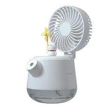 New cute pet water bottle spray fan 4-in-1 desktop USB charging large-capacity humidifier fan A04a