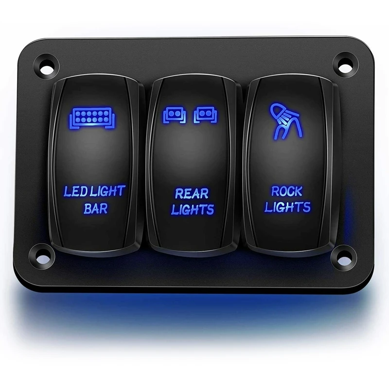 

3-х клавишный тумблер с сисветодиодный светодиодной подсветкой, тумблер с переключателем для автомобиля, лодки, водонепроницаемость 12 В
