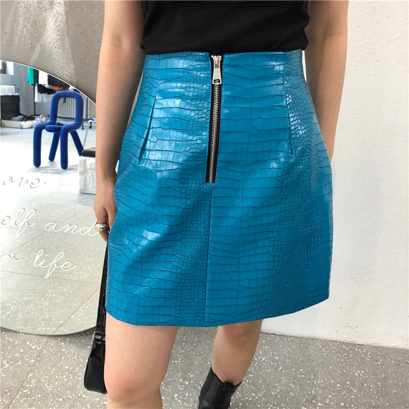 Skirt Women Fashion Tide New Spring Autumn High Waist Blue Pu Leather Zipper Stitch Temperament Half-body
Skirt Women Fashion Tide New Spring Autumn High Waist Blue Pu Leather Zipper Stitch Temperament Half-body