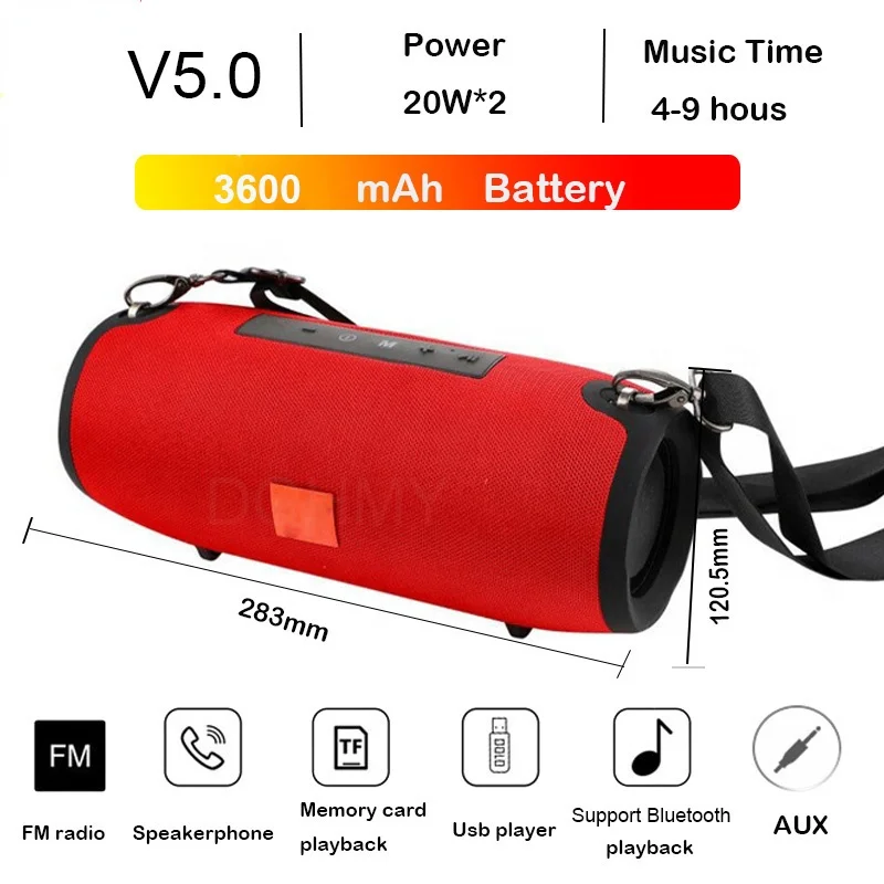 High Power 40W For Bluetooth-Speakers Bass Portable Column Wireless Stereo Subwoofer Music Playe Center 3600mAh Battery Soundbox
High Power 40W For Bluetooth-Speakers Bass Portable Column Wireless Stereo Subwoofer Music Playe Center 3600mAh Battery Soundbox