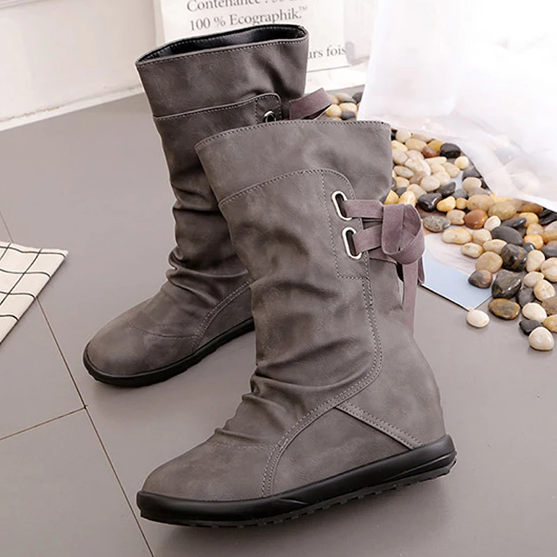 Women Winter Boot Lace-Up Mid-Calf Boot Solid Wedges Height Increasing Shoes Woman Lady Casual Leather Boot Fashion Botas Mujer
Women Winter Boot Lace-Up Mid-Calf Boot Solid Wedges Height Increasing Shoes Woman Lady Casual Leather Boot Fashion Botas Mujer