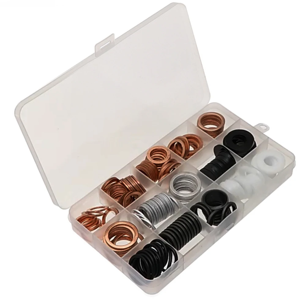 190 шт. шайбы для слива масла, новые практичные аксессуары для дома, фабричные прокладки, смешанные медные/нейлоновые уплотнительные кольца, набор в ассортименте
190 шт. шайбы для слива масла, новые практичные аксессуары для дома, фабричные прокладки, смешанные медные/нейлоновые уплотнительные кольца, набор в ассортименте