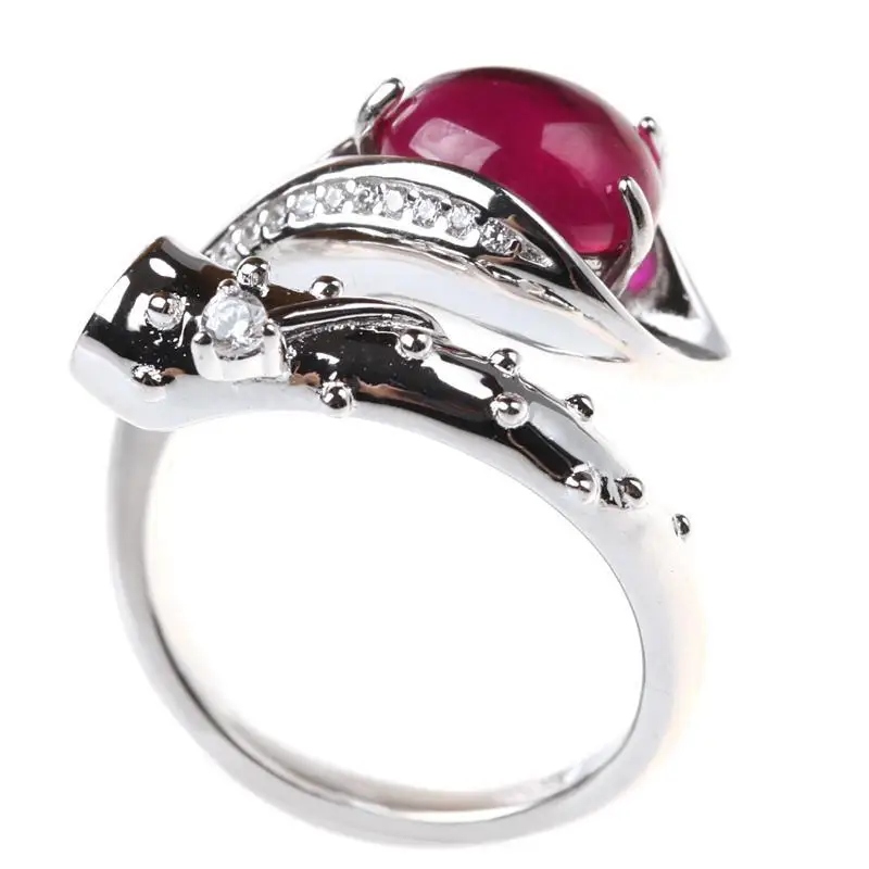 Женское Открытое кольцо в стиле ретро с рубином 
Женское Открытое кольцо в стиле ретро с рубином