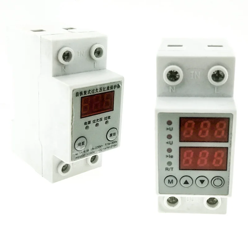 DIN rail adjustable overvoltage and undervoltage protection device protection relay single and double screen 40A 63A 230V
DIN rail adjustable overvoltage and undervoltage protection device protection relay single and double screen 40A 63A 230V
