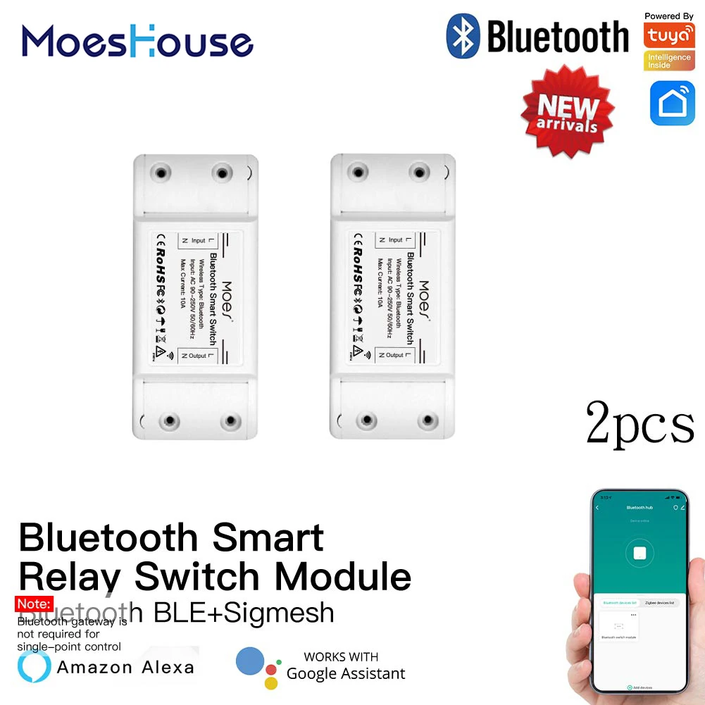MoesHouse Bluetooth Smart Switch Relay Module Single Point Control Sigmesh Wireless Remote Control with Alexa Google Home tuya 
MoesHouse Bluetooth Smart Switch Relay Module Single Point Control Sigmesh Wireless Remote Control with Alexa Google Home tuya