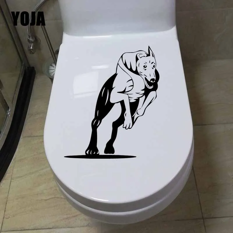 YOJA 20.1X23.8CM творческий наклейки для унитаза собака Грейхаунд гоночный Гостиная