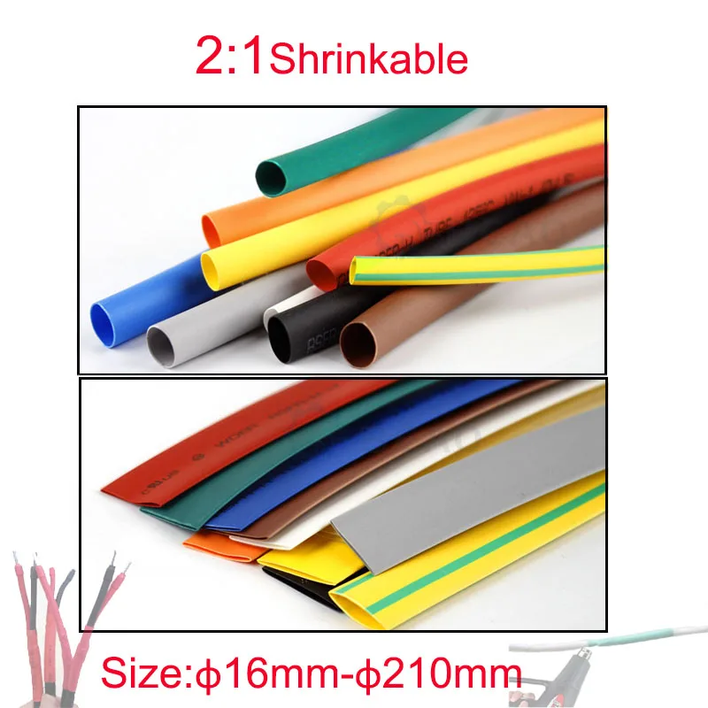 φ16-210mm 2:1 Shrinkable Sleeving Tubing Heat Shrink Tube For Cable Insulation Waterproof Electrical Wire Wrap
φ16-210mm 2:1 Shrinkable Sleeving Tubing Heat Shrink Tube For Cable Insulation Waterproof Electrical Wire Wrap