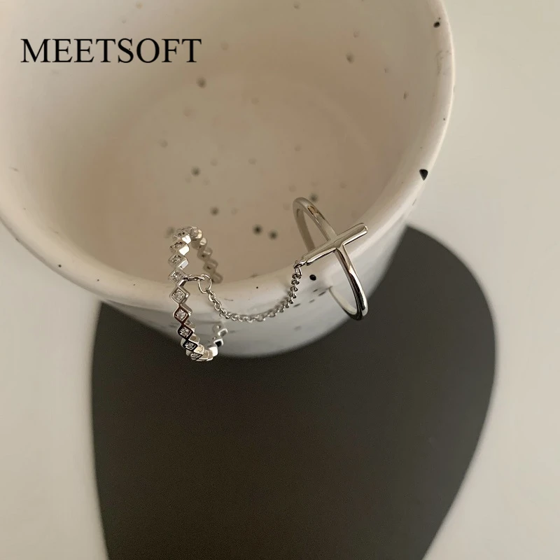 MEETSOFT из стерлингового серебра 925 пробы, цепочка с крестом из двух частей, Открытое кольцо с цирконием для женщин, Прекрасные Ювелирные украшения в Корейском стиле, Прямая поставка
MEETSOFT из стерлингового серебра 925 пробы, цепочка с крестом из двух частей, Открытое кольцо с цирконием для женщин, Прекрасные Ювелирные украшения в Корейском стиле, Прямая поставка