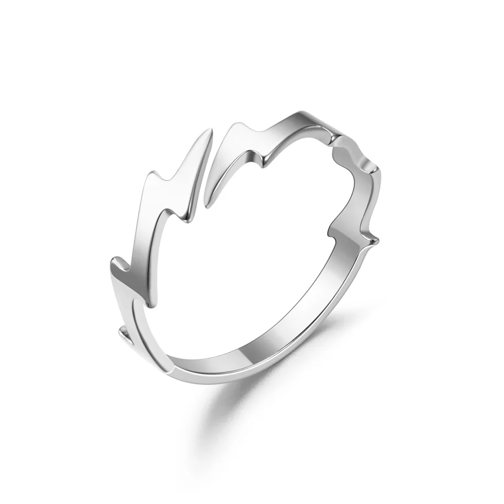 Punk Stainless Steel Lightning Rings Hip Hop Gold Sliver Black Color Open Adjustable Rings For Women Men Fashion Jewelry Gift
Punk Stainless Steel Lightning Rings Hip Hop Gold Sliver Black Color Open Adjustable Rings For Women Men Fashion Jewelry Gift