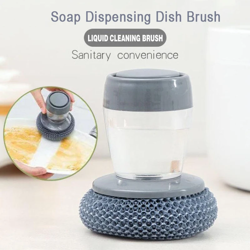 

Magic Soap Dispensing Palm Brush Kitchen Dish Cleaning Brush Scrubber Soap Dispenser Brush Dishwashing Kitchen Cleaning Tools
