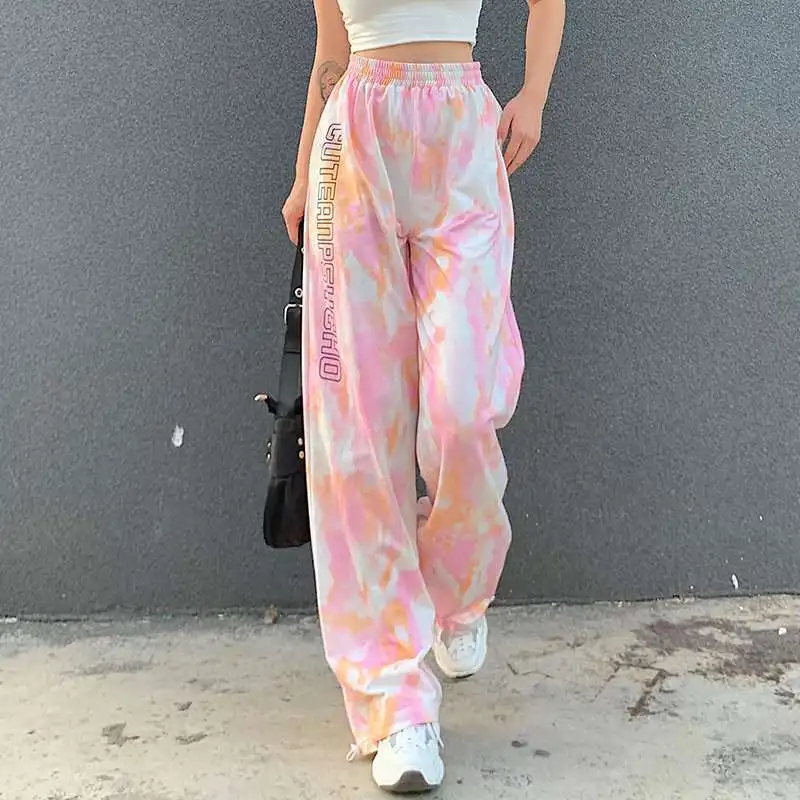 Pink Tie Dye Printed Sweatpants Women Loose Straight Casual Pants Joggers Women's Mopping Sports Sweater Pants Drawstring
Pink Tie Dye Printed Sweatpants Women Loose Straight Casual Pants Joggers Women's Mopping Sports Sweater Pants Drawstring