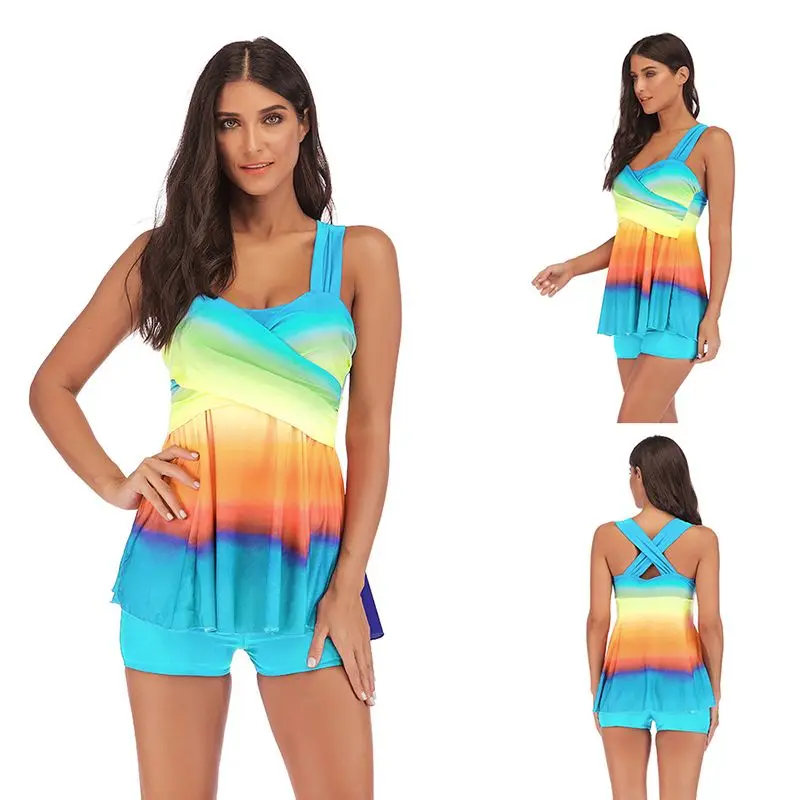 2pcs Swimsuit Women Gradient Color Vest and Shorts Bathing Suit Women Clothing Colorful Beachwear Swimwear Women Swimsuit
2pcs Swimsuit Women Gradient Color Vest and Shorts Bathing Suit Women Clothing Colorful Beachwear Swimwear Women Swimsuit