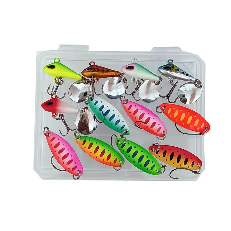 12PCS Fishing lures New metal mini VIB with spoon fishing lure and Korea style spoon hook fishing bait Artificial Bait
12PCS Fishing lures New metal mini VIB with spoon fishing lure and Korea style spoon hook fishing bait Artificial Bait