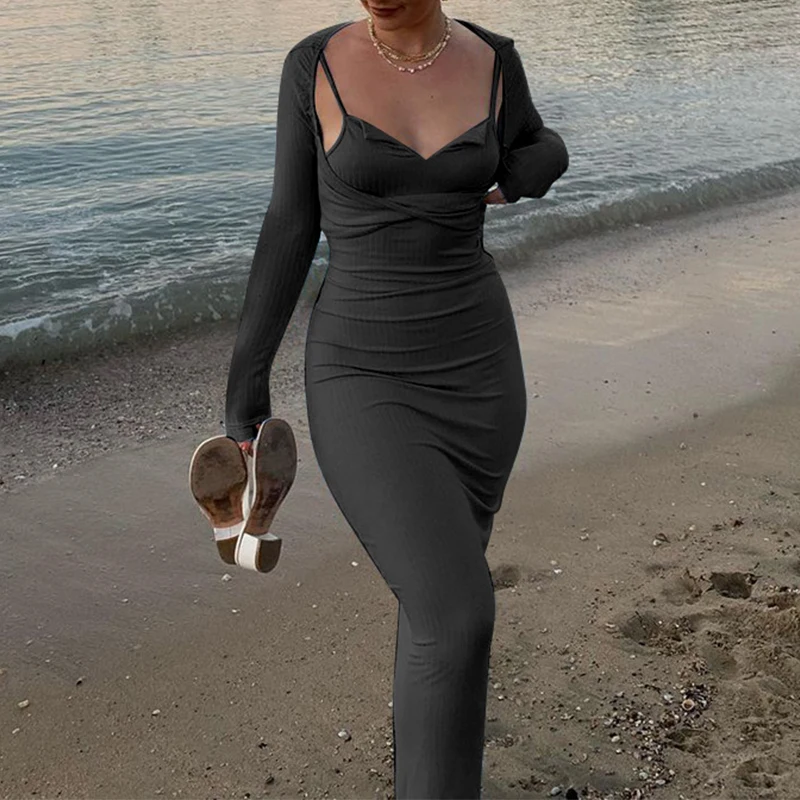 Осеннее платье из двух частей на бретелях с длинным рукавом, женские платья в стиле Харадзюку с коротким отложным воротником, новинка, сексу...
Осеннее платье из двух частей на бретелях с длинным рукавом, женские платья в стиле Харадзюку с коротким отложным воротником, новинка, сексу...