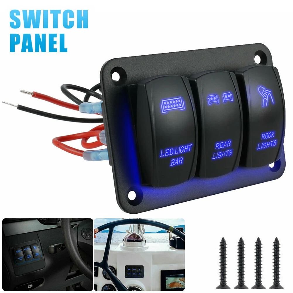 3 Gang LED Marine Boat Rocker Switch Panel 12V 24V ON/OFF for Truck Boat Car Switch Panel Lighter Socket Circuit Breaker
3 Gang LED Marine Boat Rocker Switch Panel 12V 24V ON/OFF for Truck Boat Car Switch Panel Lighter Socket Circuit Breaker
