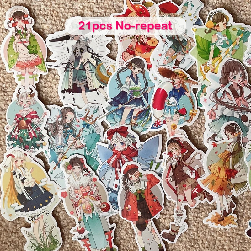 21Pcs December Girl Cute Japanese Cartoon Small Fresh Hand Account Stickers Scrapbooking Stationery
21Pcs December Girl Cute Japanese Cartoon Small Fresh Hand Account Stickers Scrapbooking Stationery