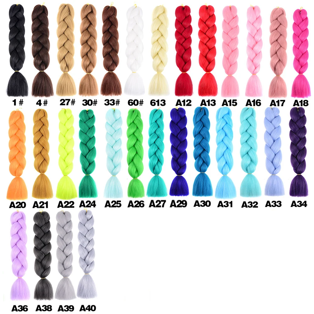 105 цветов оптовая продажа волосы Омбре из плетения Джамбо 24 дюйма предварительно