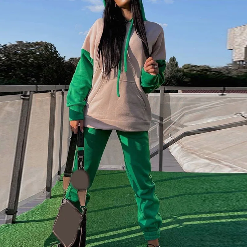 Casual Women Vintage Hoodie Two Piece Sets Drawstring Color Matching Sweatshirt And Elastic Pant Suit Autumn Thickened Tracksuit
Casual Women Vintage Hoodie Two Piece Sets Drawstring Color Matching Sweatshirt And Elastic Pant Suit Autumn Thickened Tracksuit