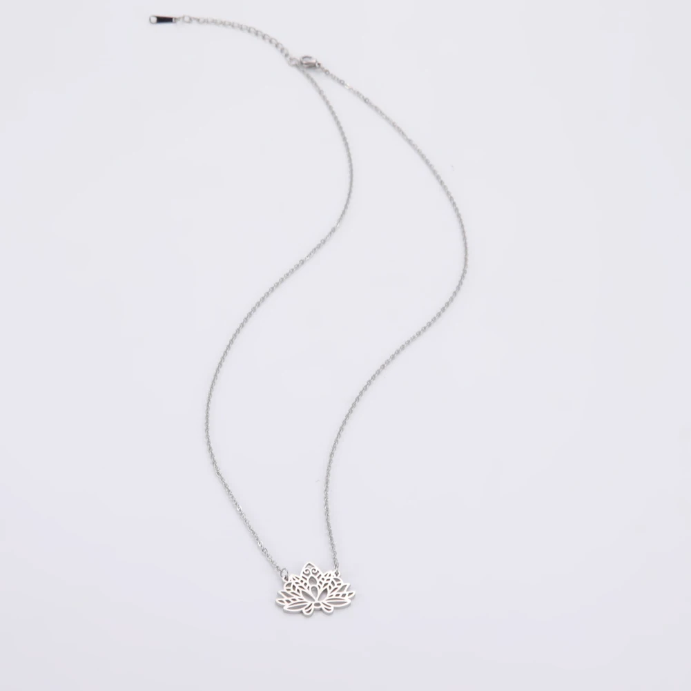 Unift Hollow Blooming Flower Pendant Necklace for Women Stainless Steel Lotus Charm Fashion Trendy Jewelry Silver Color Buddhism
Unift Hollow Blooming Flower Pendant Necklace for Women Stainless Steel Lotus Charm Fashion Trendy Jewelry Silver Color Buddhism
