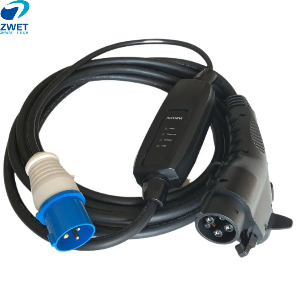 Электрическое автомобильное зарядное устройство ZWET J1772 Evse leve2 16 А тип 1 с