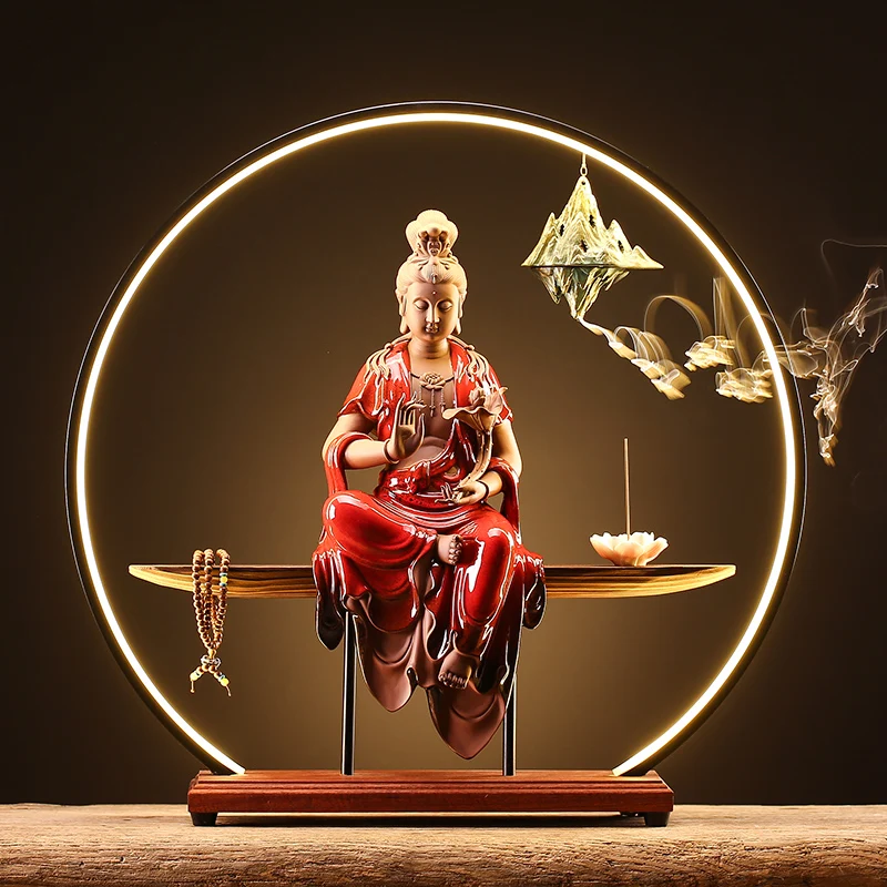 Zen garden Backflow censer Guanyin bodhisattva geomantic home decoration accessories modern Creative design
Zen garden Backflow censer Guanyin bodhisattva geomantic home decoration accessories modern Creative design