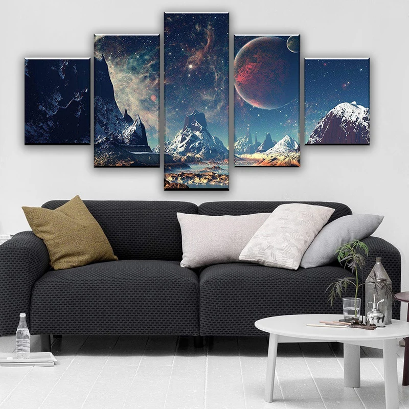 Mountains and Space Canvas Set Landscape Painting Wall Art Framed Modern Canvas Painting Room Decor Bedroom Decoration Pictures
Mountains and Space Canvas Set Landscape Painting Wall Art Framed Modern Canvas Painting Room Decor Bedroom Decoration Pictures