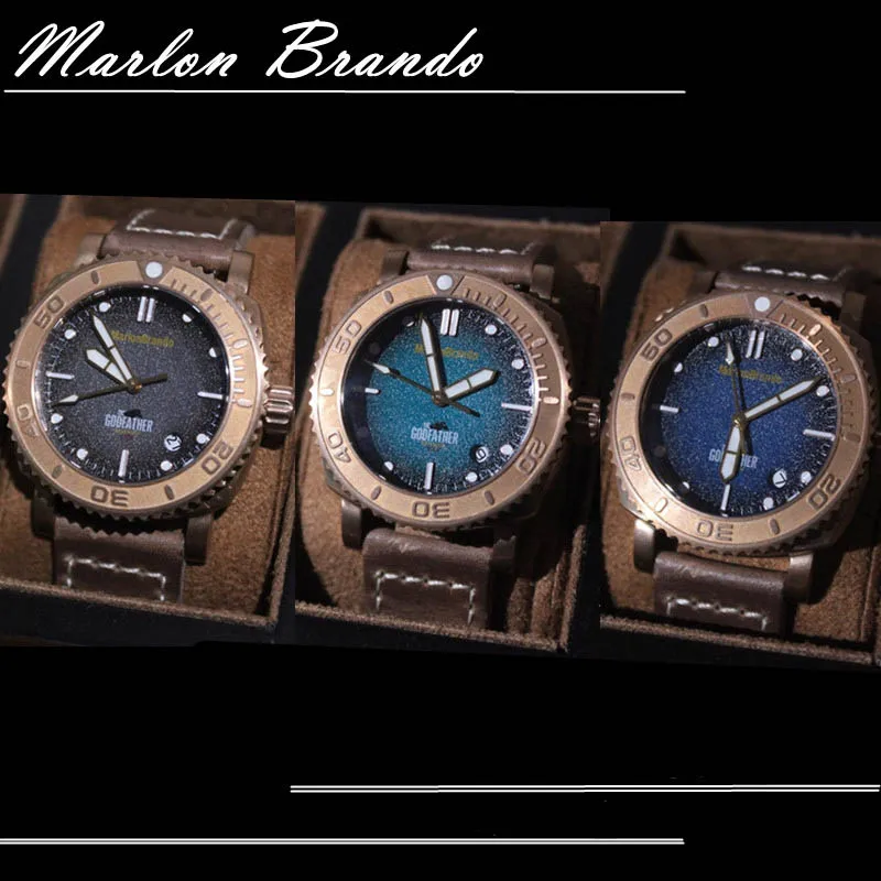 Bronze Diving Retro Sapphire Calendar Automatic Mechanical Men's Watch Marlon Brando Godfather Edition Relogio Masculino Reloj
Bronze Diving Retro Sapphire Calendar Automatic Mechanical Men's Watch Marlon Brando Godfather Edition Relogio Masculino Reloj