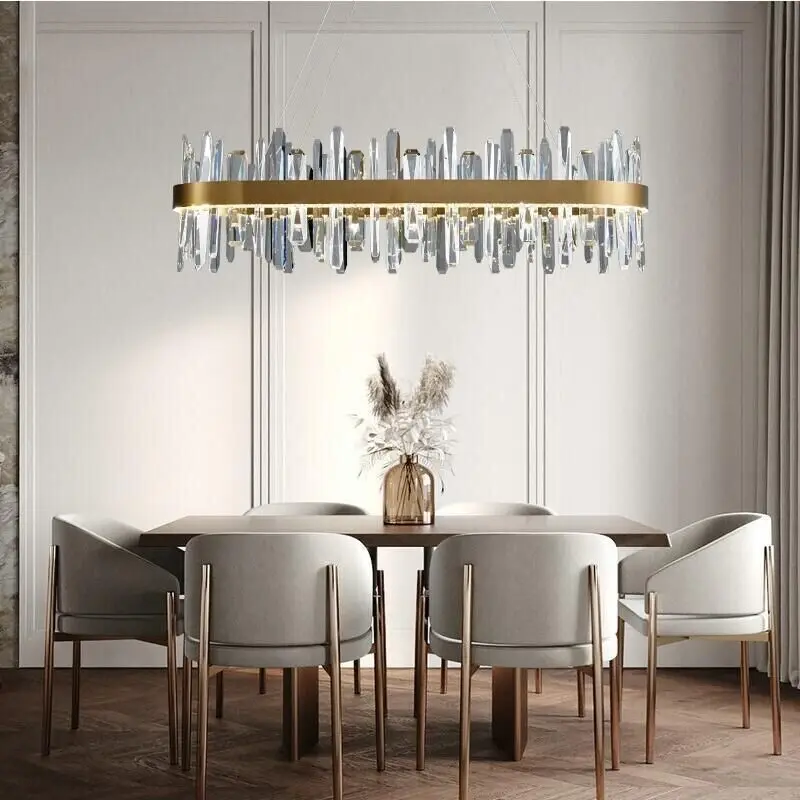 Luxury crystal living room chandelier modern creative bedroom study dining room rectangular stainless steel luster lighting
Luxury crystal living room chandelier modern creative bedroom study dining room rectangular stainless steel luster lighting