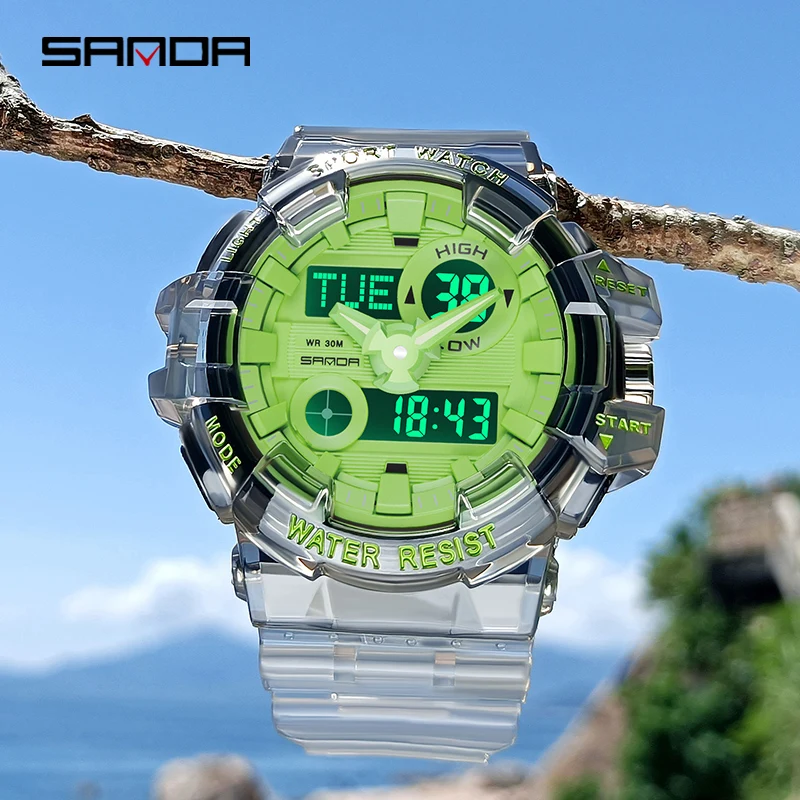 SANDA NEW Fashion Transparent Sport Mens Watch Casual Military Quartz Wristwatch Waterproof Student Clock relogio masculino 3100
SANDA NEW Fashion Transparent Sport Mens Watch Casual Military Quartz Wristwatch Waterproof Student Clock relogio masculino 3100