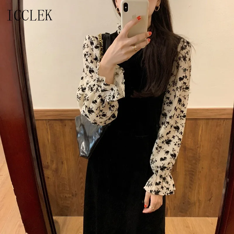 One-Piece Korean Dress Women'S Elegant Sweet Dresses 2021 Spring Fall Dress Stand-Up Collar Long Sleeve Dress Fake Two Dresses
One-Piece Korean Dress Women'S Elegant Sweet Dresses 2021 Spring Fall Dress Stand-Up Collar Long Sleeve Dress Fake Two Dresses