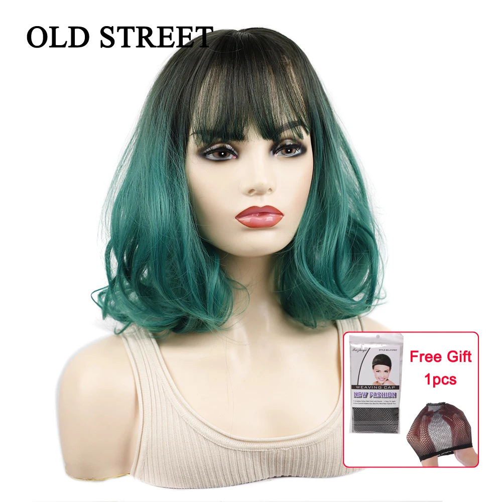 Synthetic Body Wigs Medium Water Wave With Bangs Ombre 1B Green Heat Resistant Fiber Colorful Hair Cosplay Daily For Women Party
Synthetic Body Wigs Medium Water Wave With Bangs Ombre 1B Green Heat Resistant Fiber Colorful Hair Cosplay Daily For Women Party