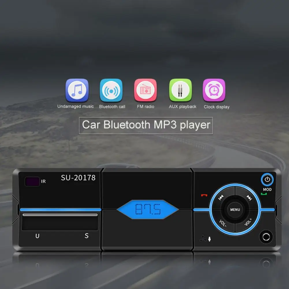 Автомобильный MP3-плеер для чтения с U-диска, SU-20178 дюйма, Bluetooth, громкая связь, легкая вставка для карты, радио, с держателем для телефона, для ав...
Автомобильный MP3-плеер для чтения с U-диска, SU-20178 дюйма, Bluetooth, громкая связь, легкая вставка для карты, радио, с держателем для телефона, для ав...
